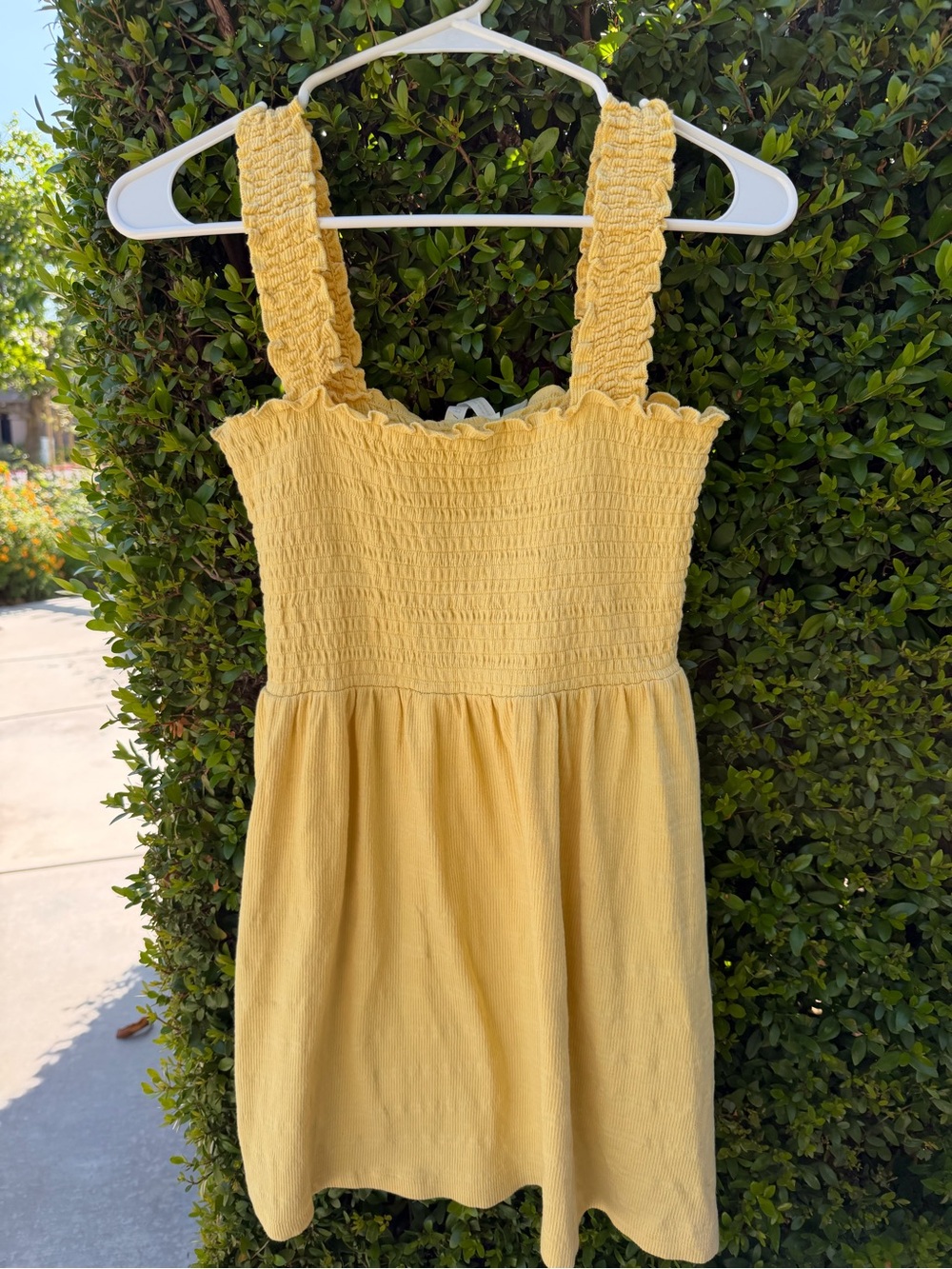 Roxy Yellow Smocked Sundress with Ruffled Straps